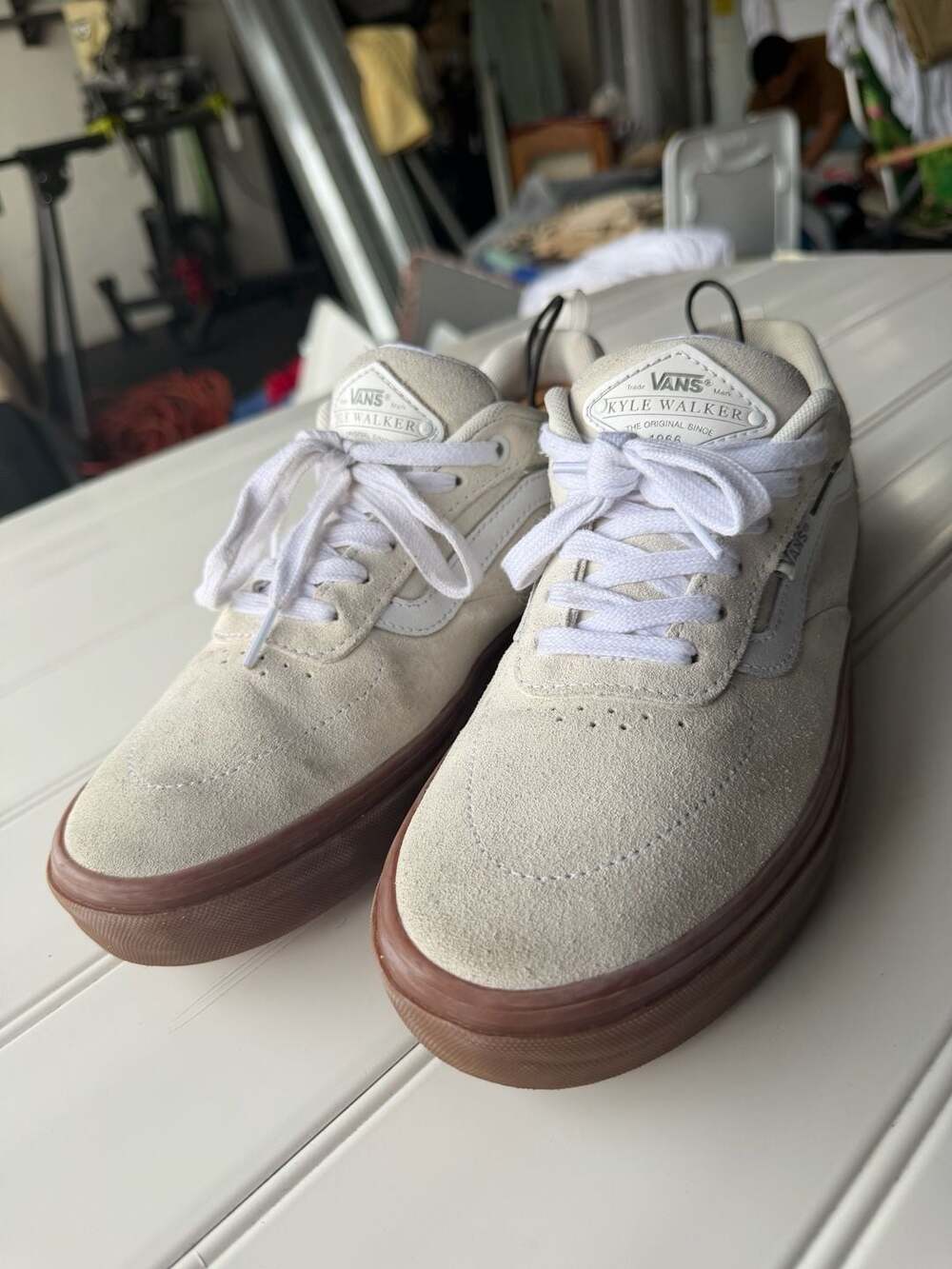 Vans Kyle Walker Skateboarding Shoes Off White Suede Men's Size 8